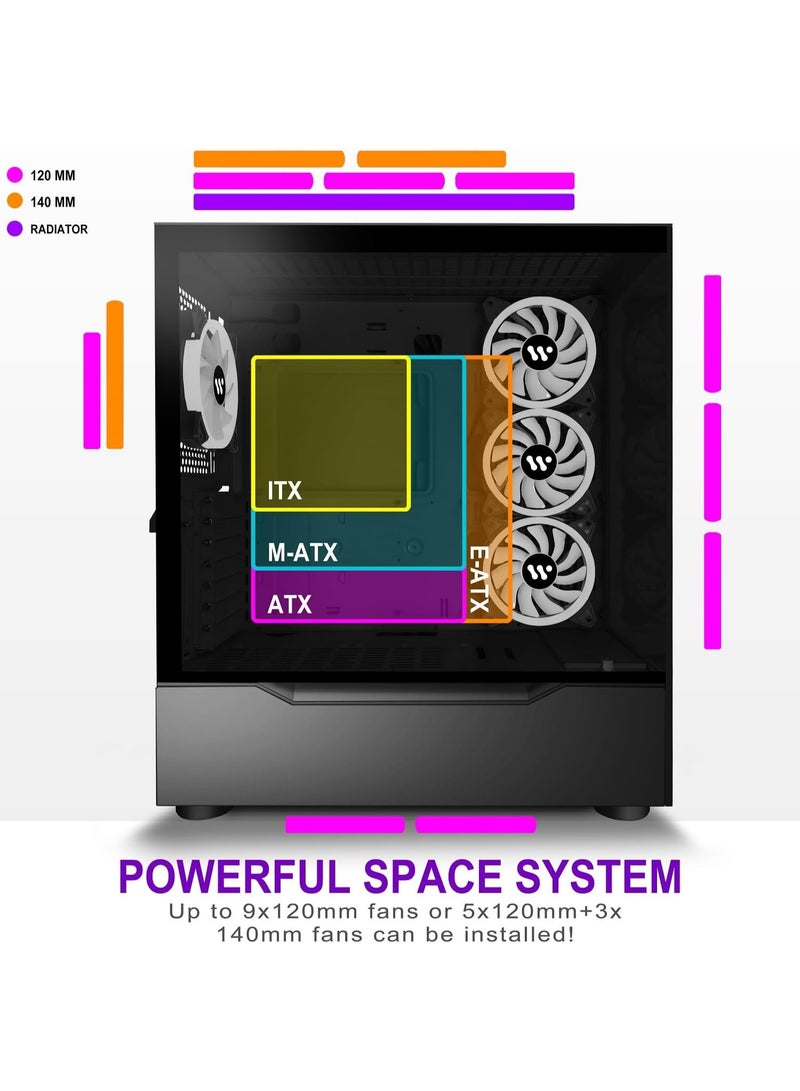 أجيال كمبيوتر ألعاب 5060 TI / i5-14400F / رام 32 جيجابايت 3600 ميجاهرتز / NVMe SSD 1 تيرابايت / NVIDIA GeForce RTX 5060 8 جيجابايت / كيس أسود بإضاءة RGB / مزود طاقة 700 واط / ويندوز 11 برو RTX 5060Ti / Core i5-14400F - Image 4